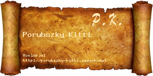 Porubszky Kitti névjegykártya